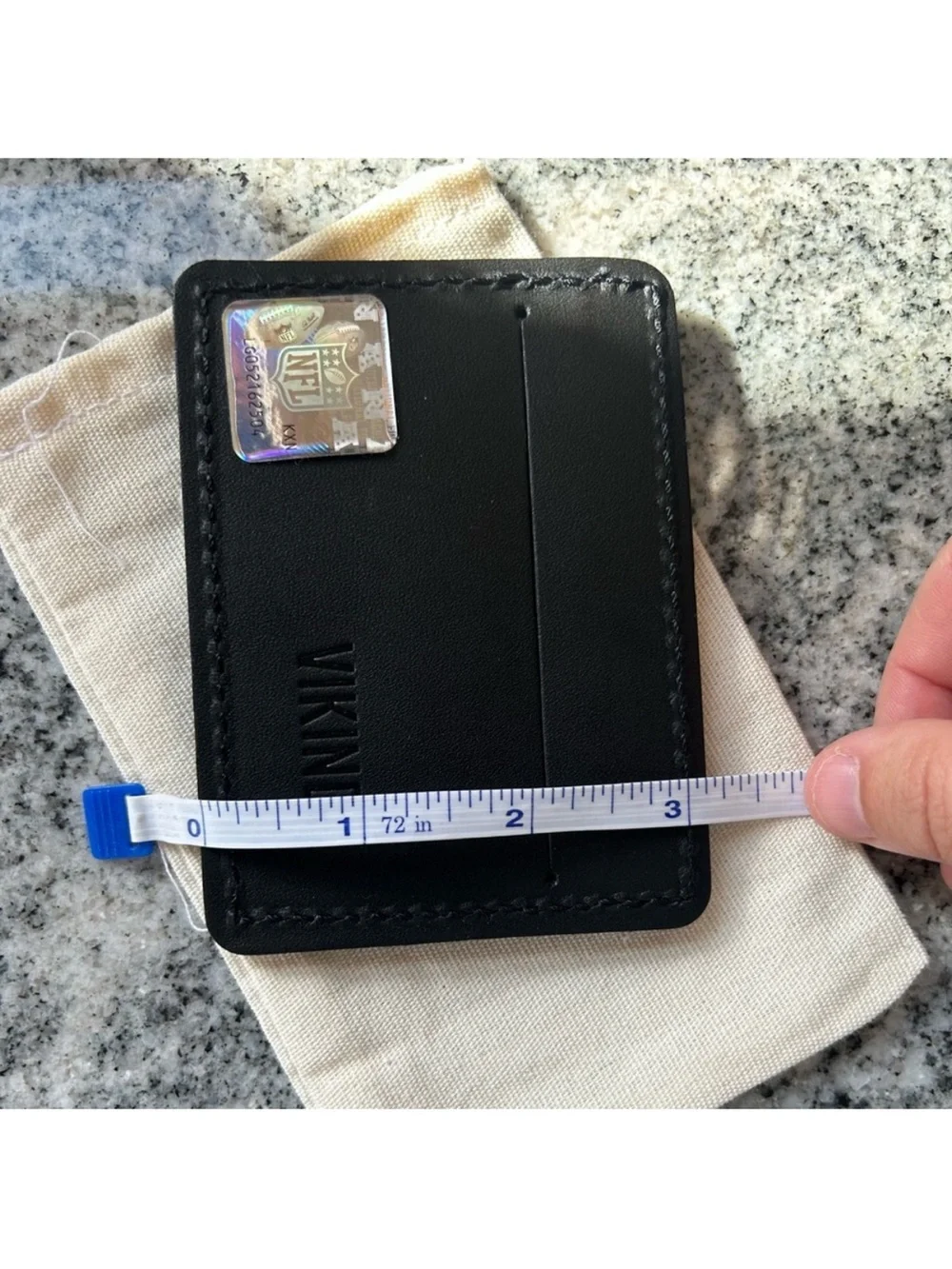 Minnesota Vikings Men's Black Leather Card Holder wallet